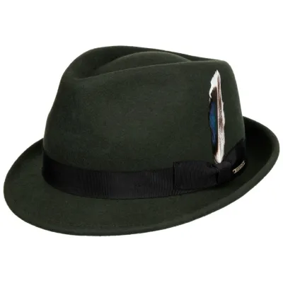 Chapeau Trilby Champlin Feutre Olive - stetson Reference : 20625| Chapellerie Traclet