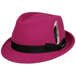 Stetson Champlin Trilby Hat Fuchsia Felt