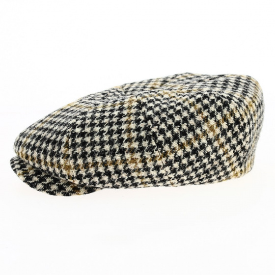 Casquette Irlandaise  Houndstooth Harris Tweed Beige - Stetson