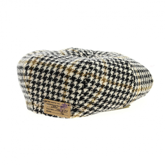 Irish Cap Houndstooth Harris Tweed Beige - Stetson
