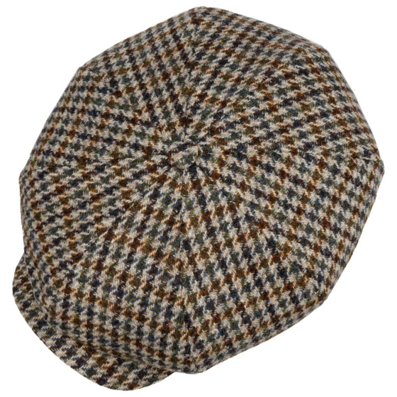 Casquette Irlandaise  Houndstooth Harris Tweed Beige - Stetson