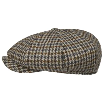 Casquette Irlandaise  Houndstooth Harris Tweed Beige - Stetson