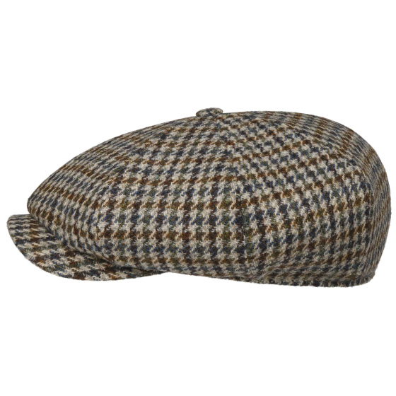 Irish Cap Houndstooth Harris Tweed Beige - Stetson