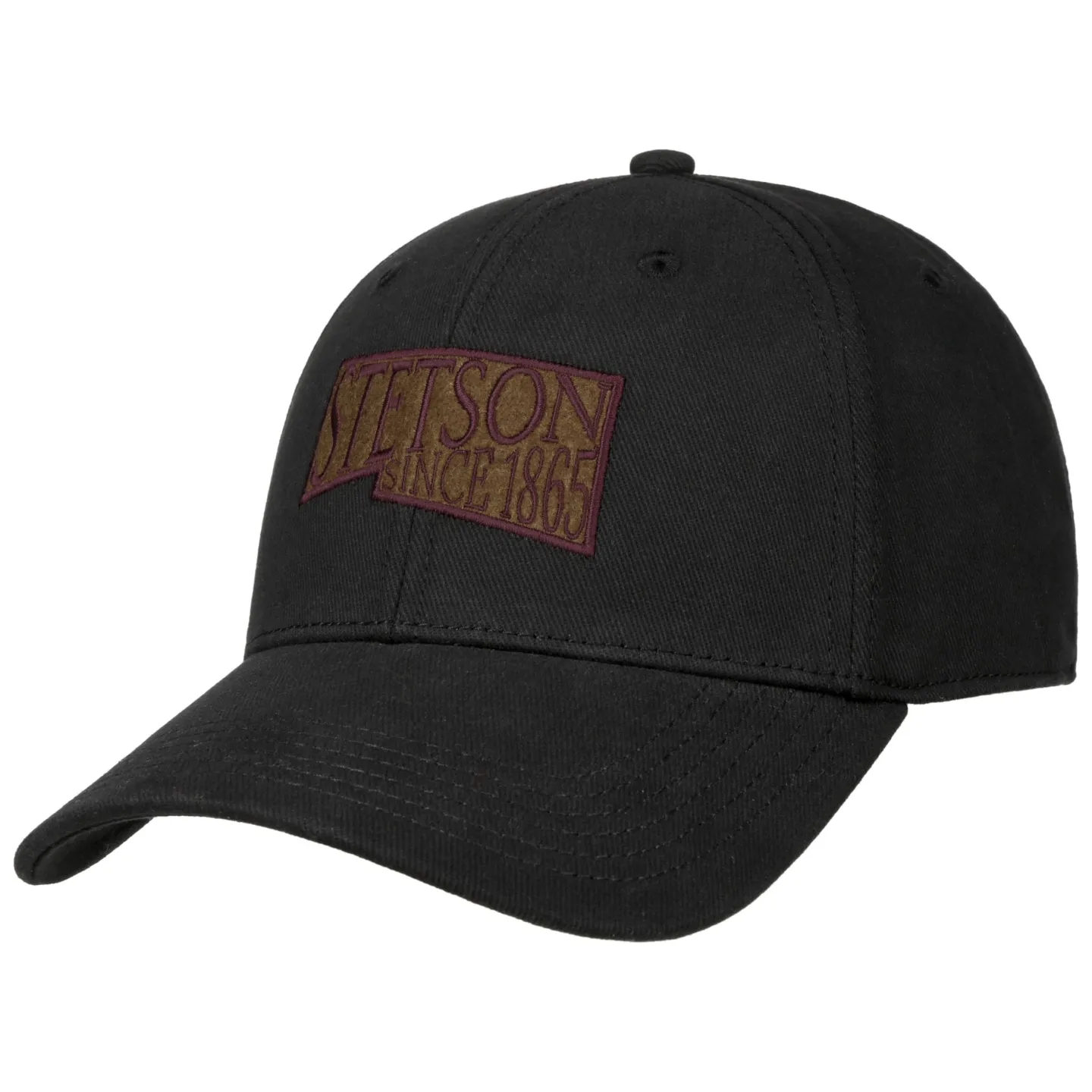 Black Brushed Twill Baseball Cap - Stetson ref 20639 traclet hat shop