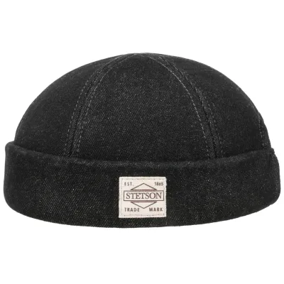 Bonnet Docker Peyron Denim Noir - Stetson
