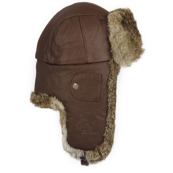 Brown Leather Fairbanks Trapper Hat - Mad Bomber