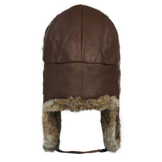 Brown Leather Fairbanks Trapper Hat - Mad Bomber