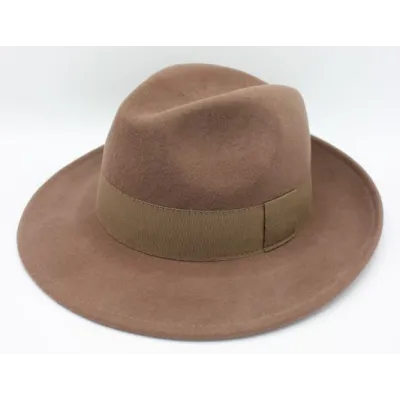 Chapeau Fédora San Salvo Feutre Laine Beige - Traclet