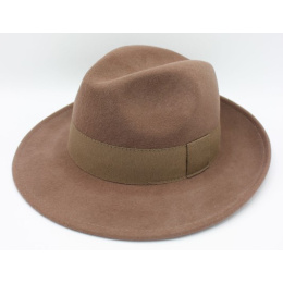 San Salvo Wool Felt Fedora Hat in Beige - Traclet