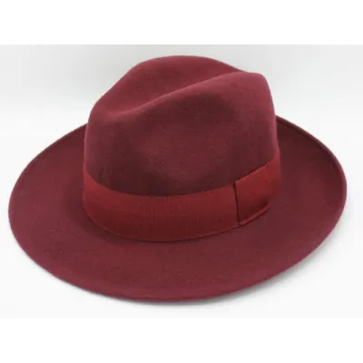 Wool Felt Fedora Hat Vanador Burgundy - Traclet