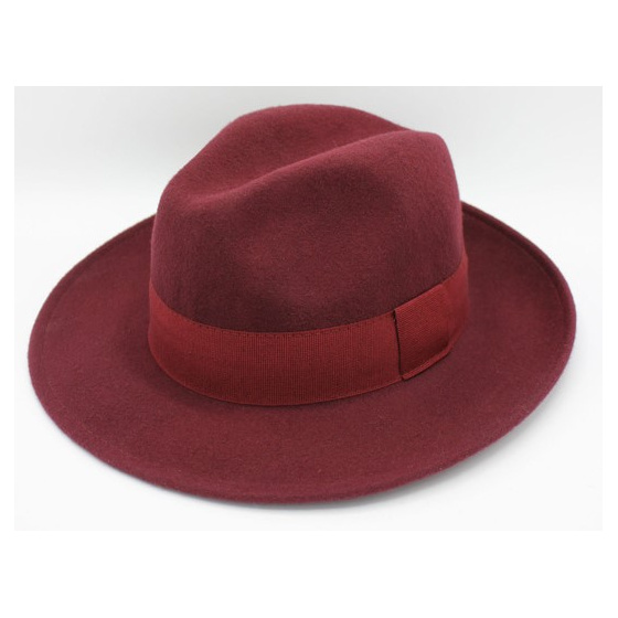 Wool Felt Fedora Hat Vanador Burgundy - Traclet