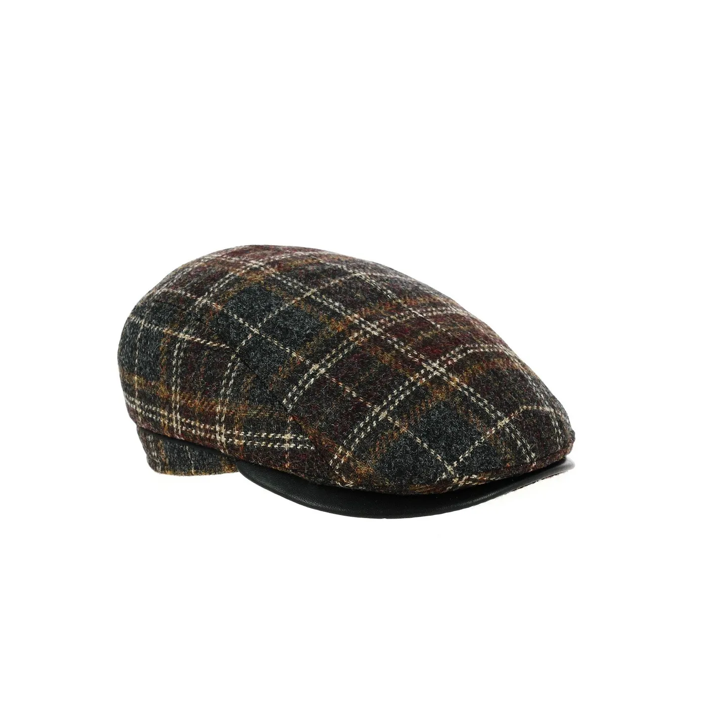 Xavier Checkered Wool Rounded Cap - Gottmann ref 20657 traclet hat shop