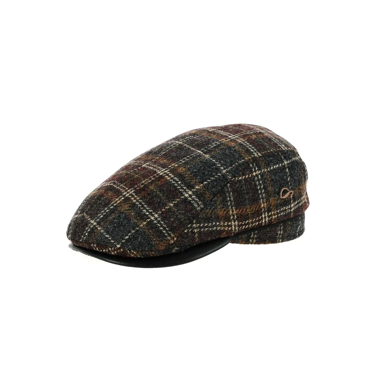 Xavier Checkered Wool Rounded Cap - Gottmann ref 20657 traclet hat shop