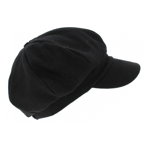 Black Wool Newsboy Cap Tania - Traclet