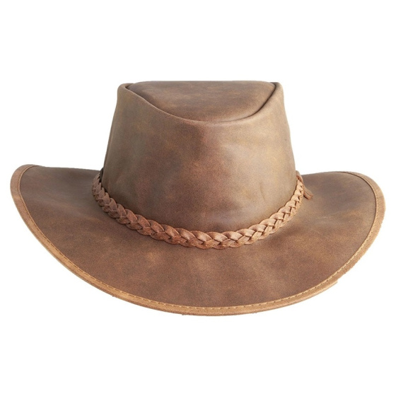 Copper Leather Traveller Crusher Bomber Hat - American Hat Makers
