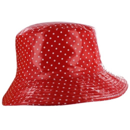 Red Polka Dot Amenie Rain Hat - Traclet