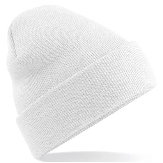 Long White Acrylic Beanie - Beechfield