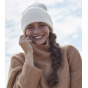 Long White Acrylic Beanie - Beechfield
