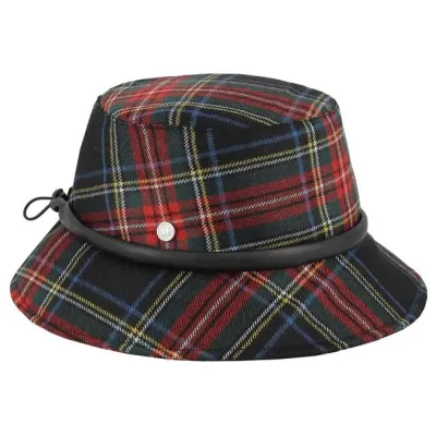 Kessya Red Plaid Wool Bucket Hat - Flechet Reference: 20728| Traclet Hat Shop
