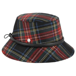 Red Checkered Wool Kessya Bucket Hat - Flechet