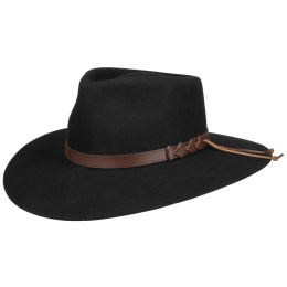 Traveller Hat Big Australian Black Felt - Statesman