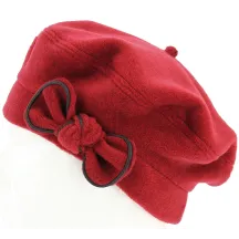 Beret fil rouge polaire made in France