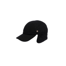 Black Baseball Cap with Ear Flaps - Traclet