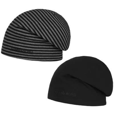 Bonnet Long Ayden Réversible Coton Noir & Gris - Hammaburg