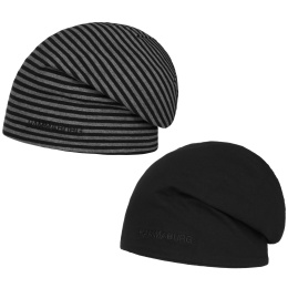 Ayden Reversible Long Beanie Cotton Black & Gray - Hammaburg