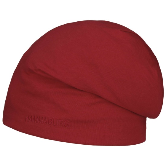 Long Reversible Ayden Beanie Cotton Red & Beige - Hammaburg Long Reversible Ayden Beanie Cotton Red & Beige - Hammaburg
