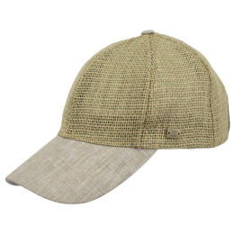 Baseball straw cap with cotton peak - Traclet