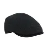 Black Houndstooth Wool Daffy Flat Cap - Traclet Reference: 17182