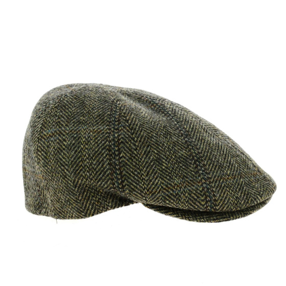 Casquette bec de canard brooker Harris Tweed marron