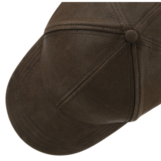 Casquette Baseball Cache-Oreilles Cuir Marron - Stetson