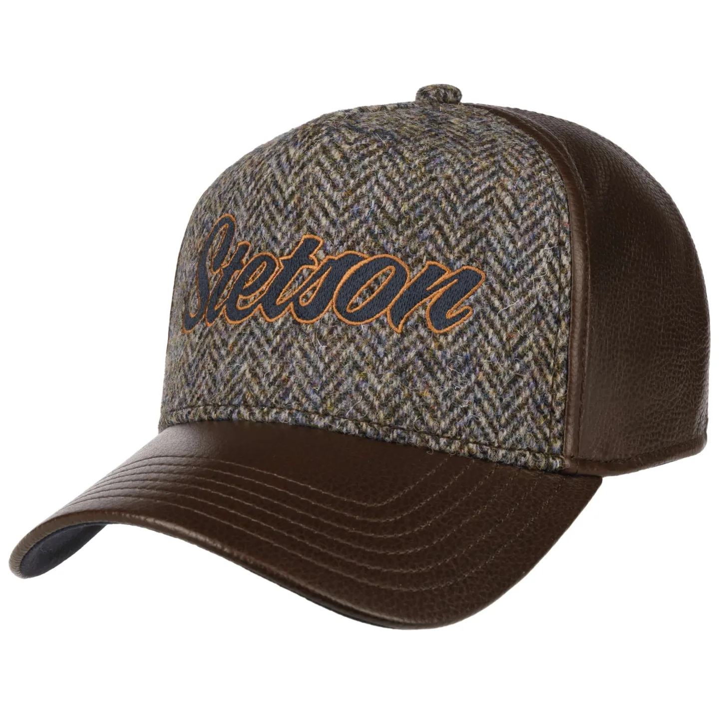 Stetson St James's Leather Trucker Cap - Brown, reference 20771chapellerie traclet