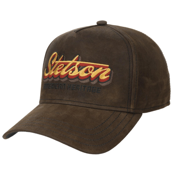 Stetson St James's Leather Trucker Cap - Brown