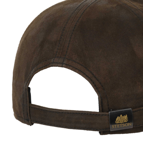 Stetson St James's Leather Trucker Cap - Brown