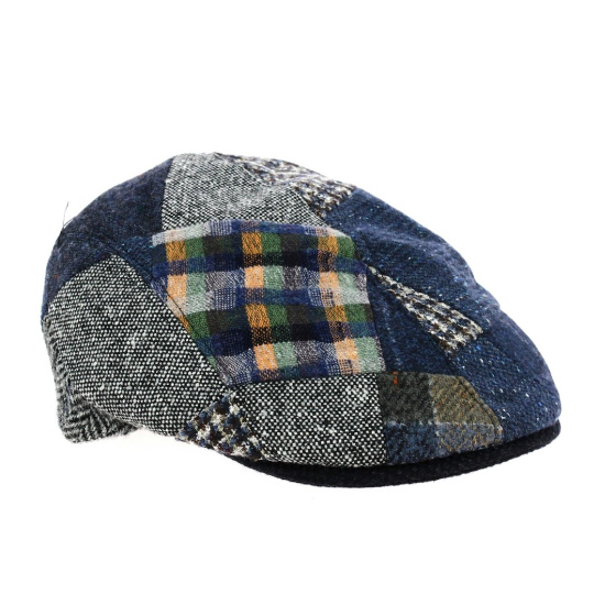 Casquette plate Daffy patchwork bleu