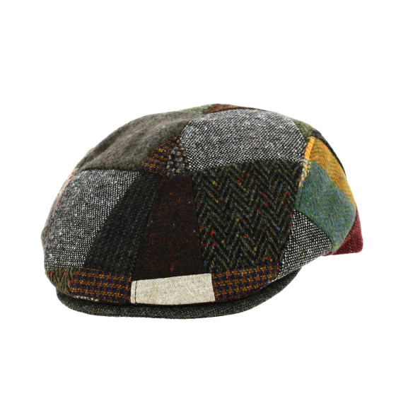 Brown Daffy patchwork flat cap