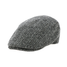 Grey chevron Daffy flat cap by Traclet