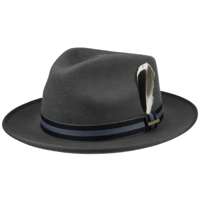 Greenwich Fedora Hat in Grey Wool Felt - Stetson Reference: 20786 | Traclet Hat Shop
