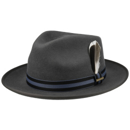 Greenwich Fedora Hat in Grey Wool Felt - Stetson