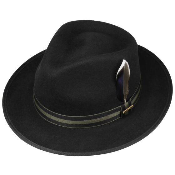 Stetson Greenwich Black Wool Felt Fedora Hat
