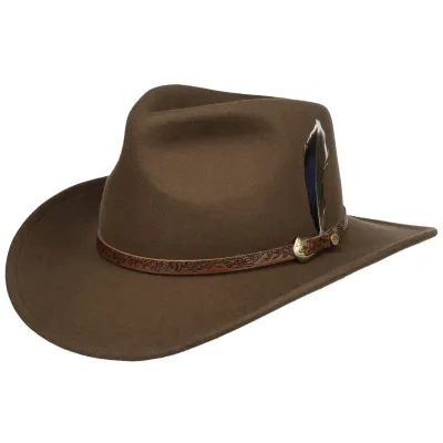 Chapeau Western Bronx  Feutre Laine Marron - Stetson
