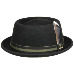 Farladey Black Felt Pork Pie Hat - Stetson