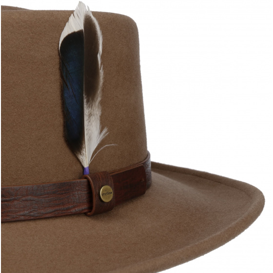 Open Crown Woolfelt Hat Beige - Stetson