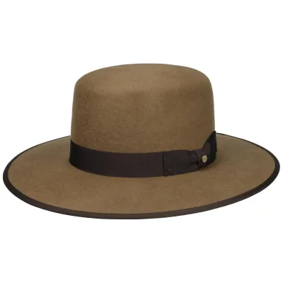 Open Crown Woolfelt Hat Beige - Stetson Traclet Reference: 20797| Traclet Hat Shop