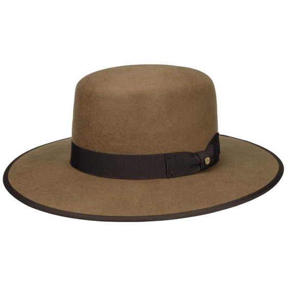 Open Crown Woolfelt Hat Beige - Stetson