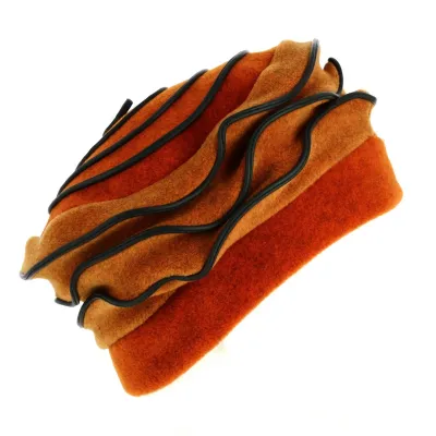 Women's Fleece Beret Lila Orange - Traclet Reference: 13443 | Chapellerie Traclet
