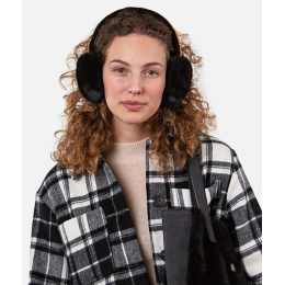 Black Crochet Band Foldable Earmuffs - Barts